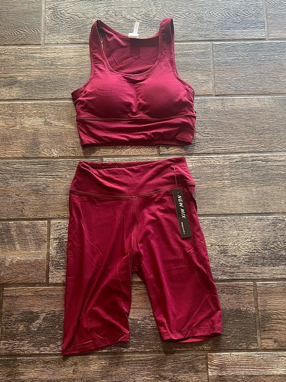 New Mix Athletic set bike shorts padded bra S/M